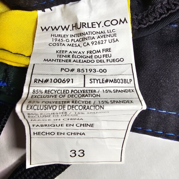 Lot of 3 Pairs Hurley Board Shorts Men's Swim Multi Phantom 33 Waist *Altered* - Picture 5 of 16